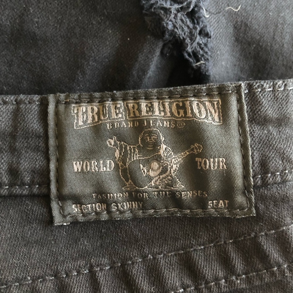 True Religion Distressed Black Skinny Jeans - Picture 7 of 9